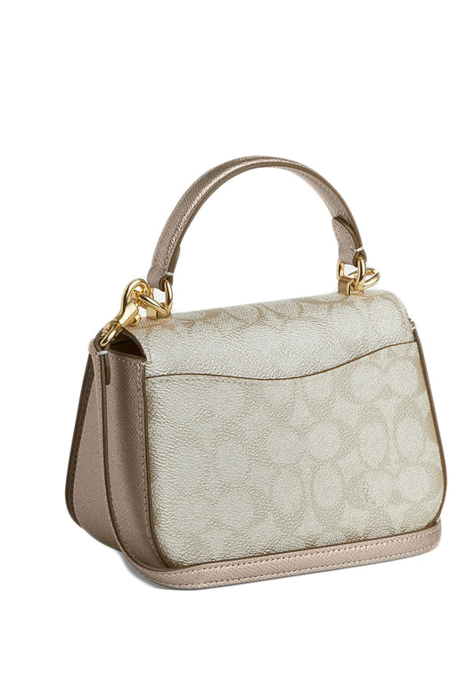 Coach Lysa Top Handle Bag In Signature Canvas - Champagne