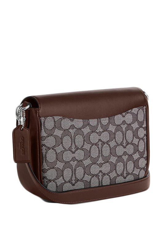 Coach Amelia Saddle Bag In Signature Jacquard - Maple