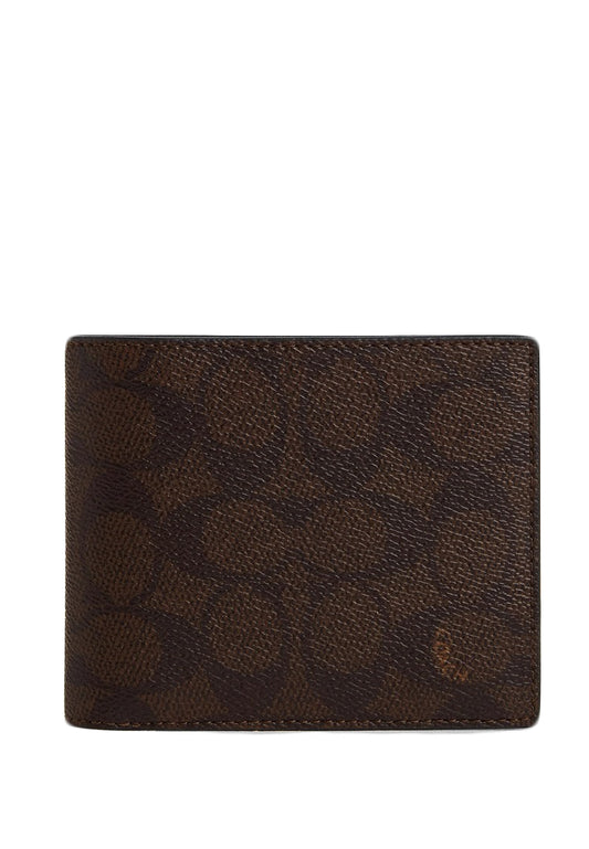 Coach 3 In 1 Wallet In Blocked Signature Canvas - Mahogany