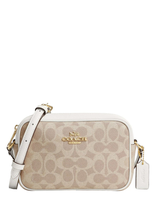 Coach Mini Jamie Camera Bag In Signature Canvas - Sand/Chalk