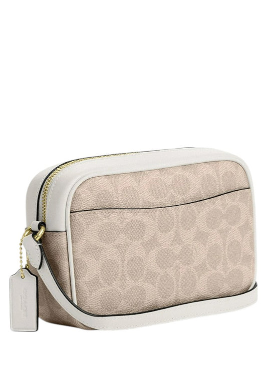 Coach Mini Jamie Camera Bag In Signature Canvas - Sand/Chalk