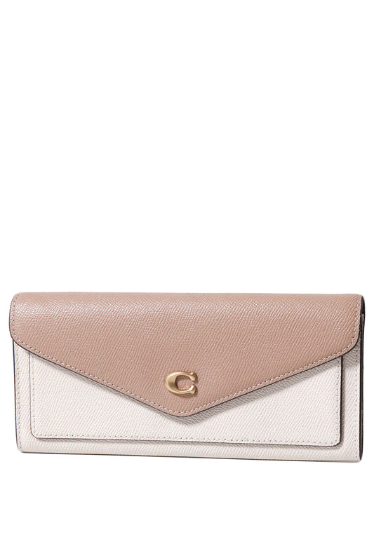 Coach Wyn Soft Wallet In Colorblock - Beige/White