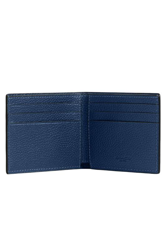 Coach Mens Slim Billfold Wallet With Coach Graphic - Deep Blue