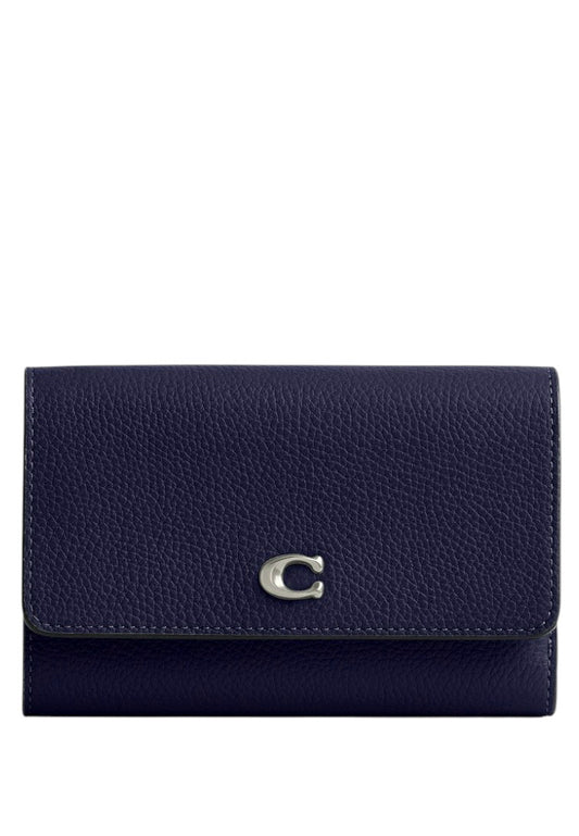 Coach Essential Medium Flap Wallet - Navy