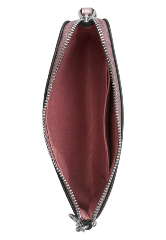 Coach Boxed Corner Zip Wristlet In Signature Canvas With Charms - Pink Rose