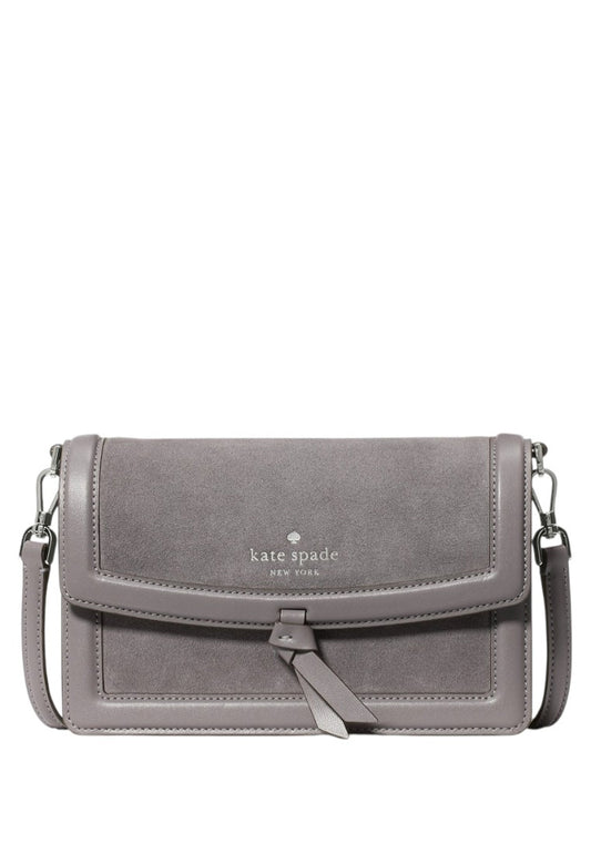 Kate Spade Knott Suede Mini Flap Crossbody - Hare Grey