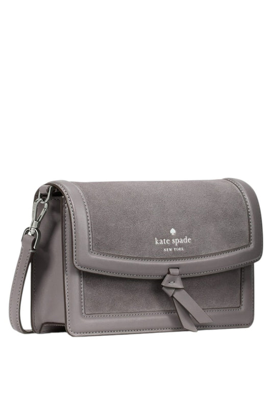 Kate Spade Knott Suede Mini Flap Crossbody - Hare Grey