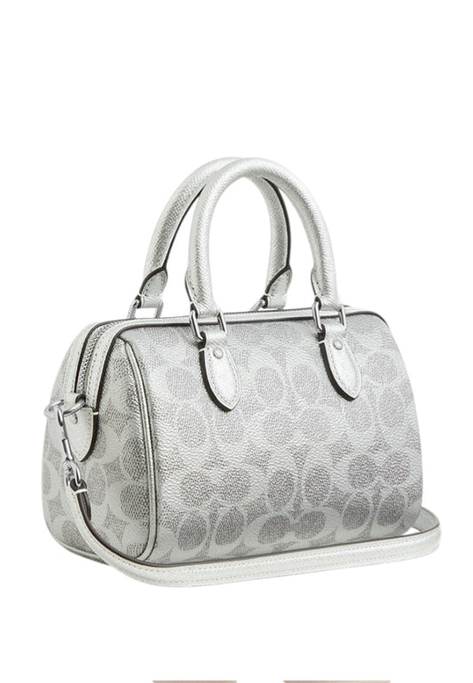 Coach Boxed Mini Rowan Crossbody Bag And Mirror Bag Charm - Silver