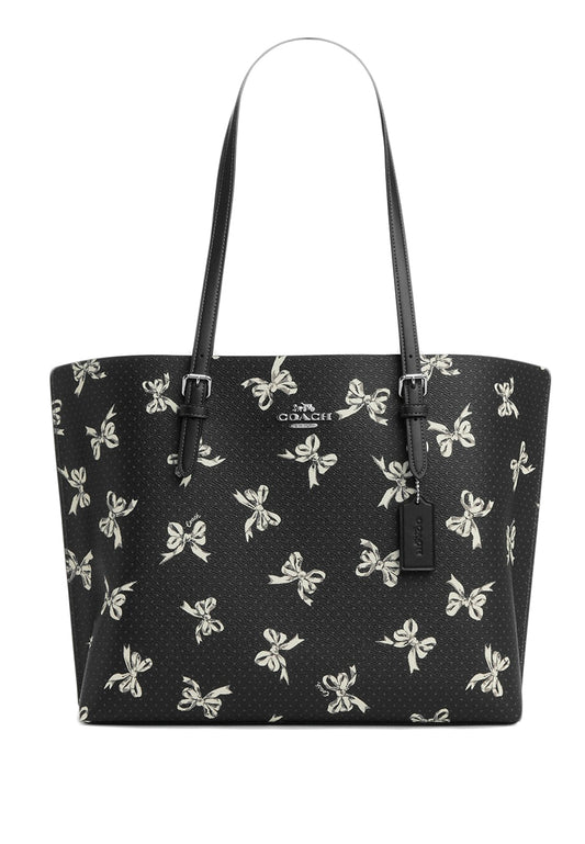 Coach Mollie Tote Bag With Bow Print - Black