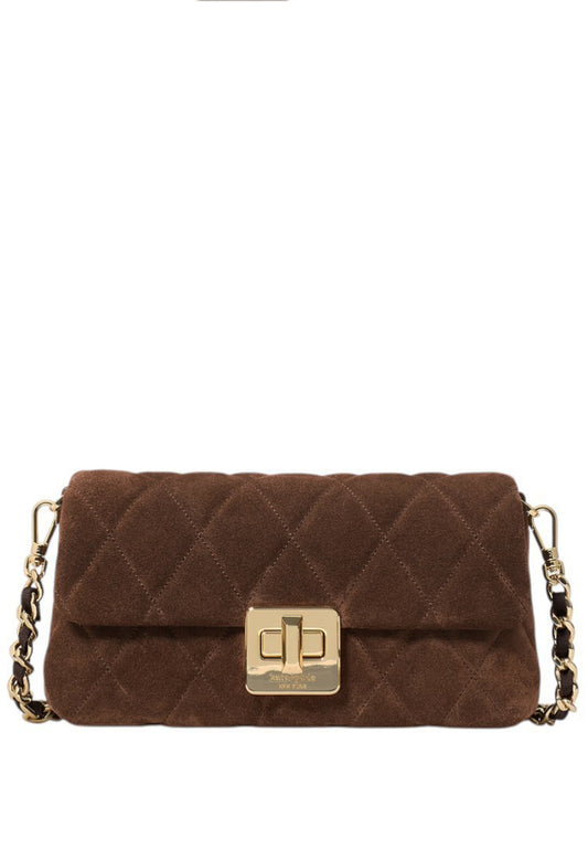 Kate Spade Carey Quilted Suede Mini Crossbody - Hot Fudge