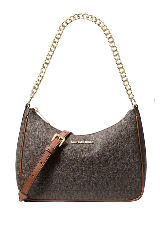Michael Kors Jet Set Travel Large Signature Logo Convertible Crossbody Bag - Brown