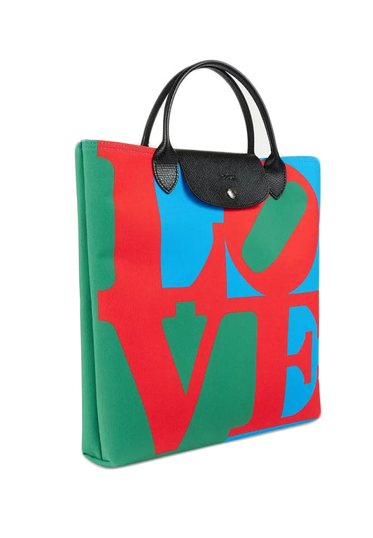 Longchamp Robert Indiana Love Top Handle - Green/Blue/Red