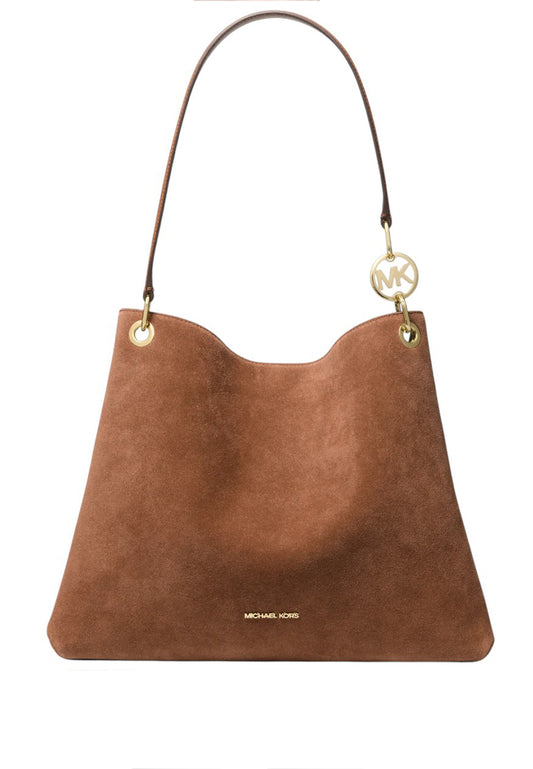 Michael Kors Christina Large Suede Shoulder Bag - Luggage