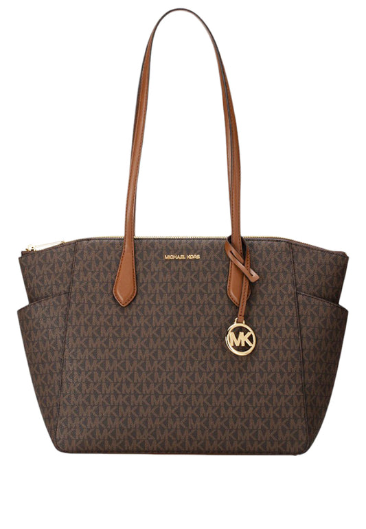 Michael Kors Marilyn Medium Signature Logo Tote Bag - Brown