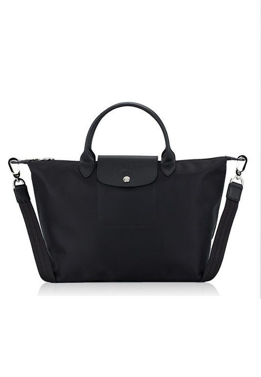 Longchamp Le Pliage Neo Medium Top Handle Handbag - Black/Black