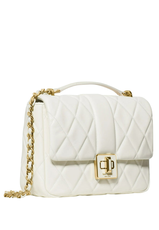 Kate Spade Carey Quilted Small Flap Crossbody - Meringue