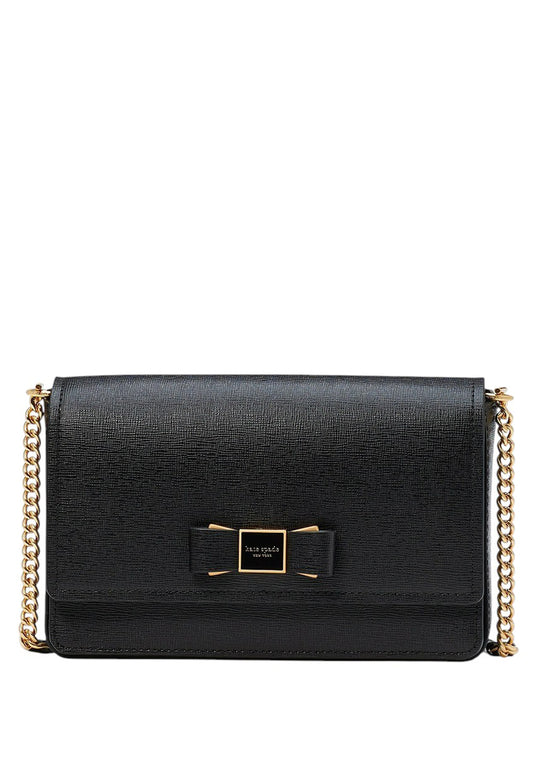 Kate Spade Morgan Bow Embellished Flap Chain - Black