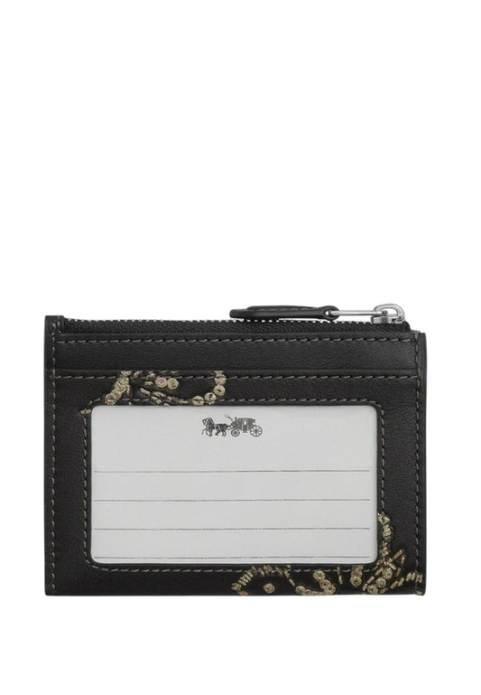 Coach Mini Skiny ID Case With Butterfly Print - Black