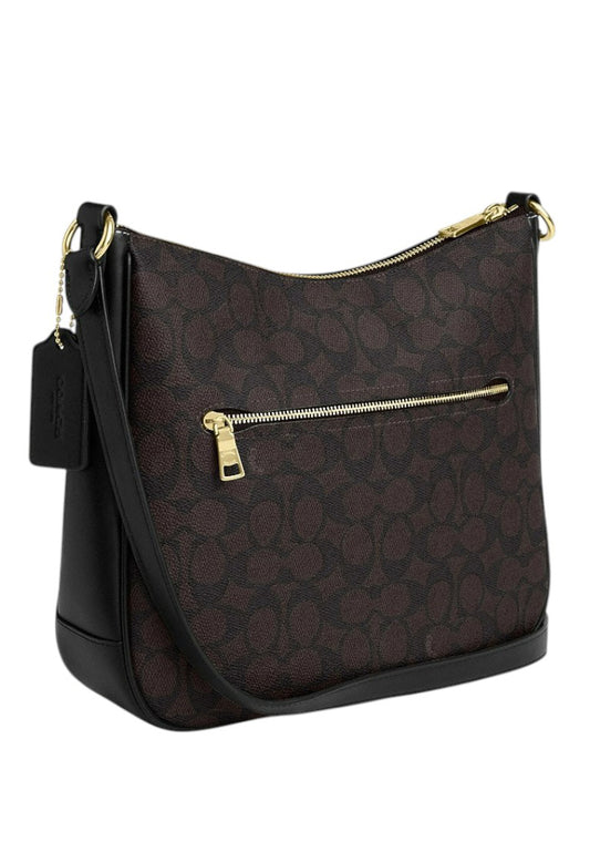 Coach Ellie File Bag In Signature Canvas - Walnut/Black
