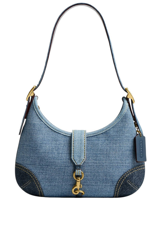 Coach Hamptons Hobo Bag With Repurposed Denim - Navy