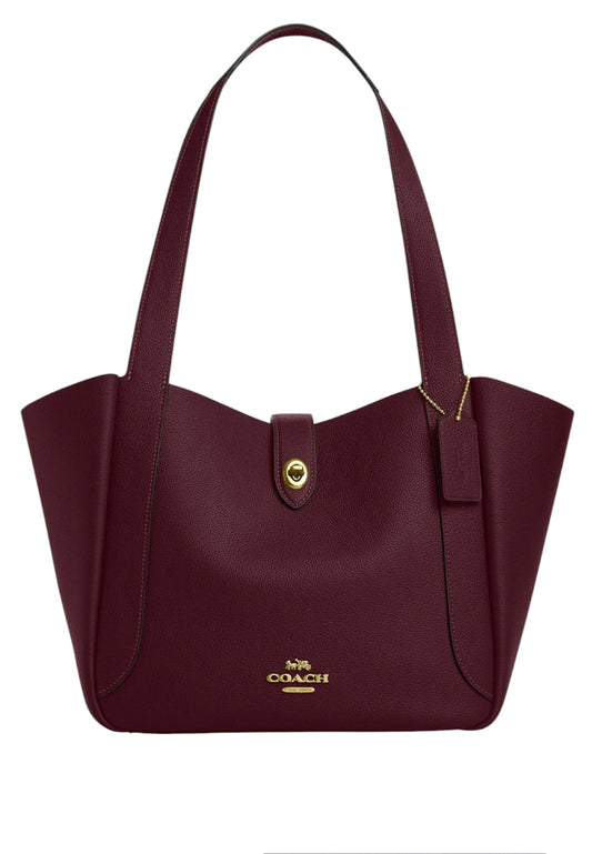 Coach Hadley Turnlock Tote Bag - Dark Wine