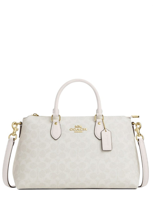 Coach Georgia Satchel Bag In Signature Canvas - White