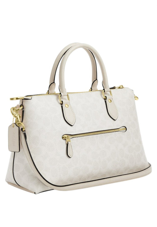 Coach Georgia Satchel Bag In Signature Canvas - White