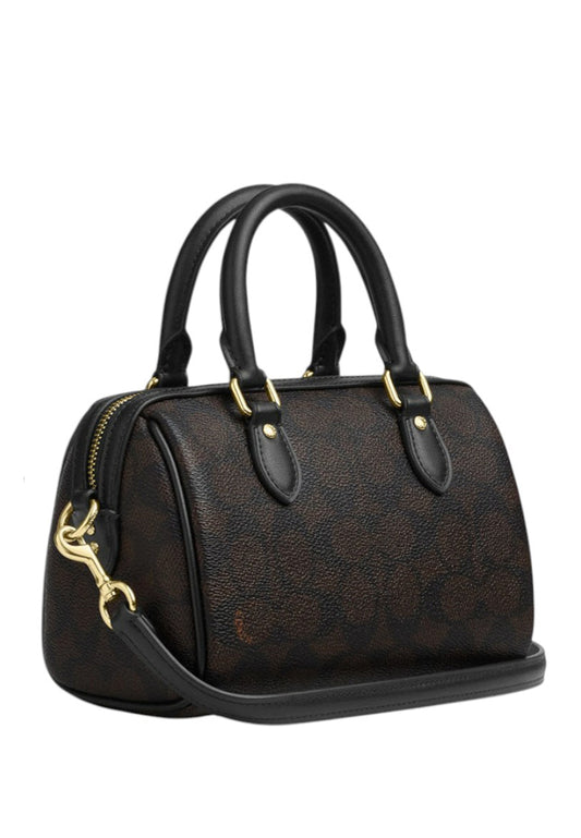 Coach Boxed Mini Rowan Crossbody Bag And Mirror Charm - Walnut/Black