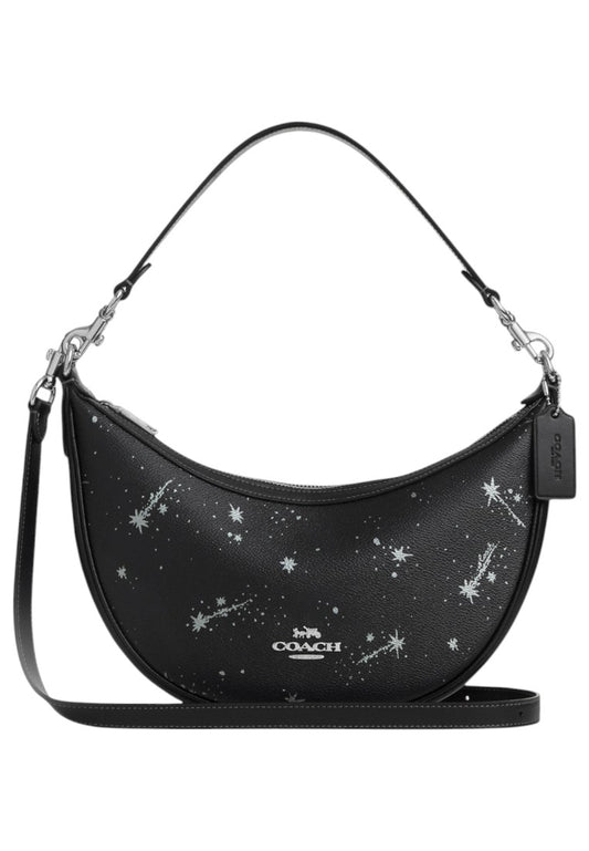 Coach Aria Shoulder Bag With Star Print - Black/Multi