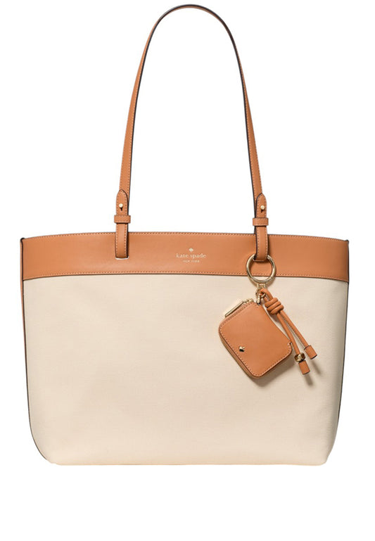 Kate Spade Tessa Tote Bag With Charm - Light Saddle Multi
