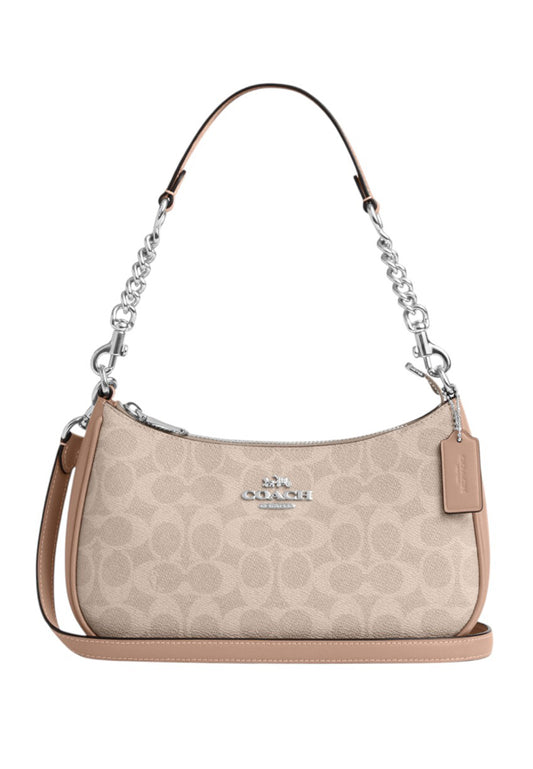 Coach Teri Shoulder Bag In Signature Canvas - Sand/Taupe