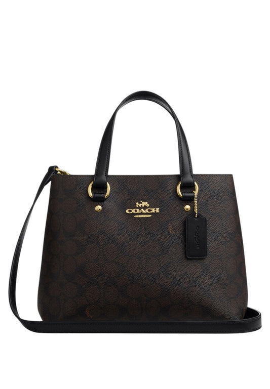Coach Station Carryall Bag In Signature Canvas - Walnut/Black