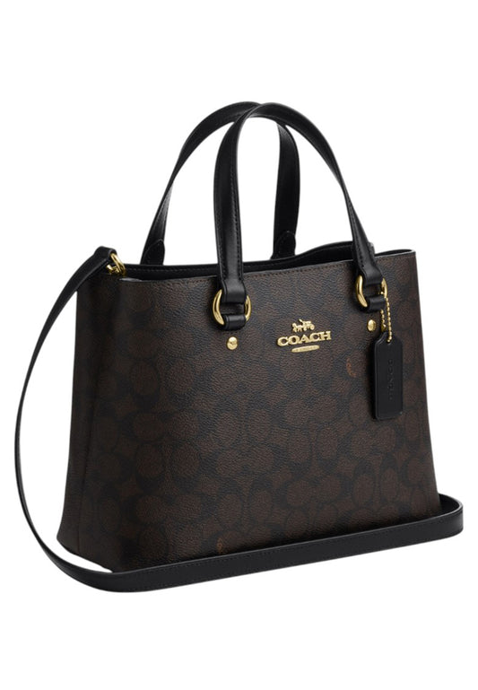 Coach Station Carryall Bag In Signature Canvas - Walnut/Black