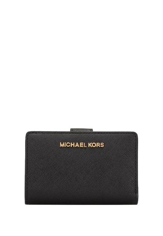 Michael Kors Jet Set Travel Medium Bifold Zip Coin Wallet - Black