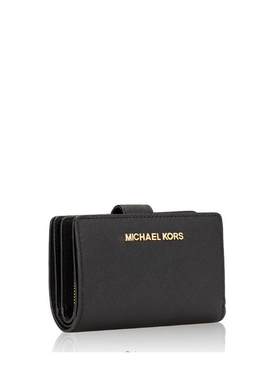 Michael Kors Jet Set Travel Medium Bifold Zip Coin Wallet - Black