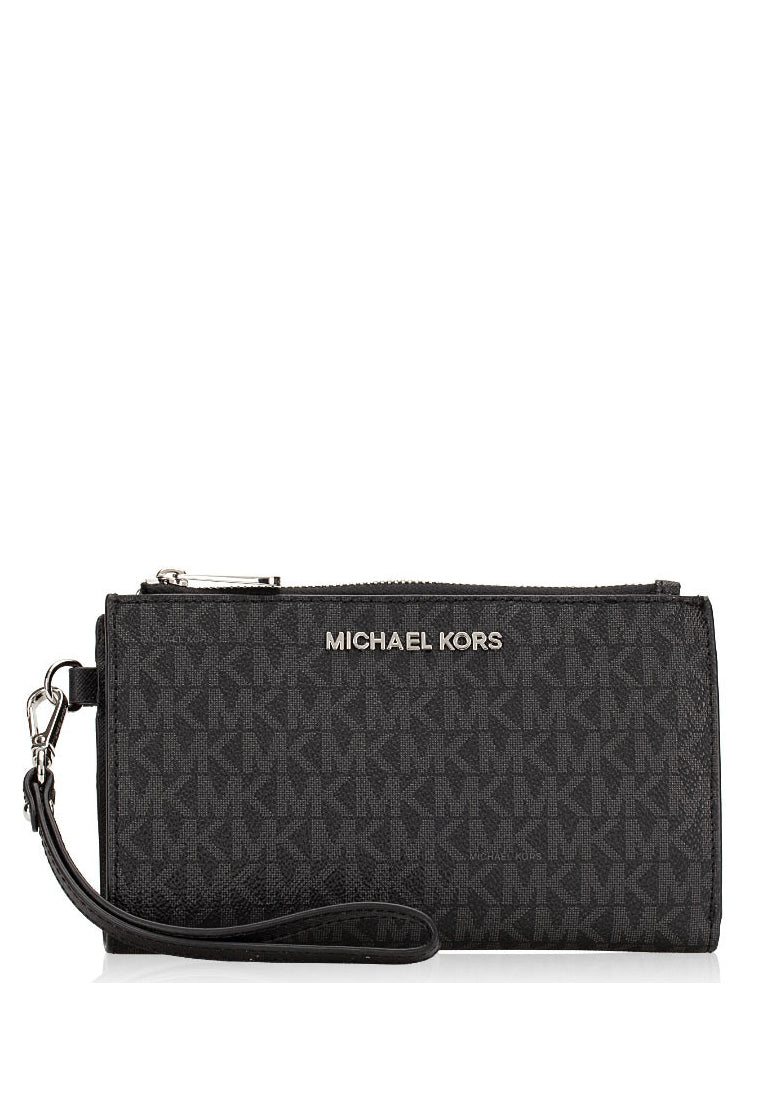 Michael Kors Jet Set Travel Large Signature Double Zip Wristlet Black