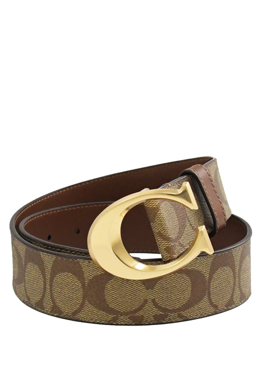 Coach Mens Signature Buckle Belt 38MM - Brown