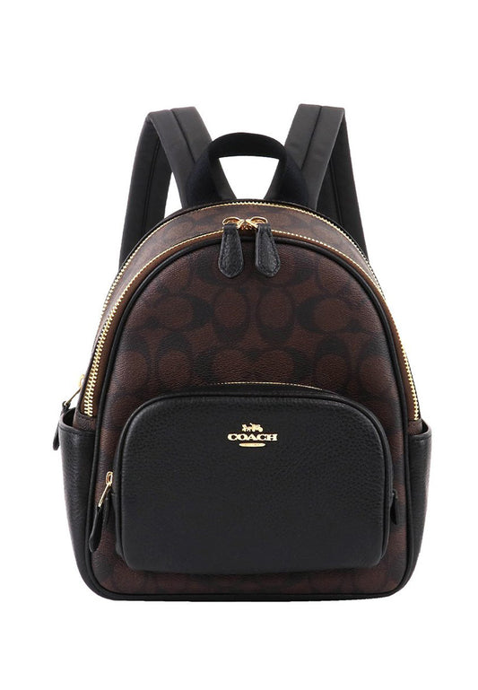 Coach Mini Court Backpack In Signature Canvas - Dark Brown