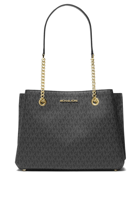Michael Kors Teagan Large Signature Shoulder Bag - Black