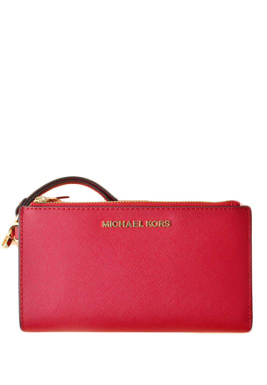 Michael Kors Jet Set Travel Large Double Zip Wristlet - Dark Sangria