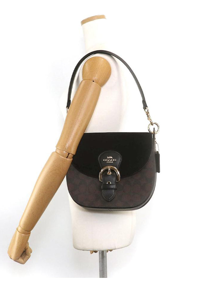 Coach Kleo Shoulder Bag 23 In Signature Canvas - Dark Brown