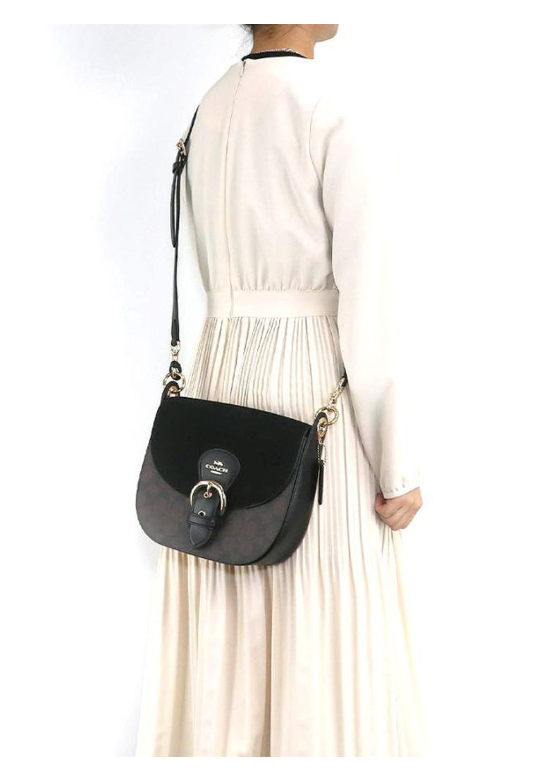 Coach Kleo Shoulder Bag 23 In Signature Canvas - Dark Brown
