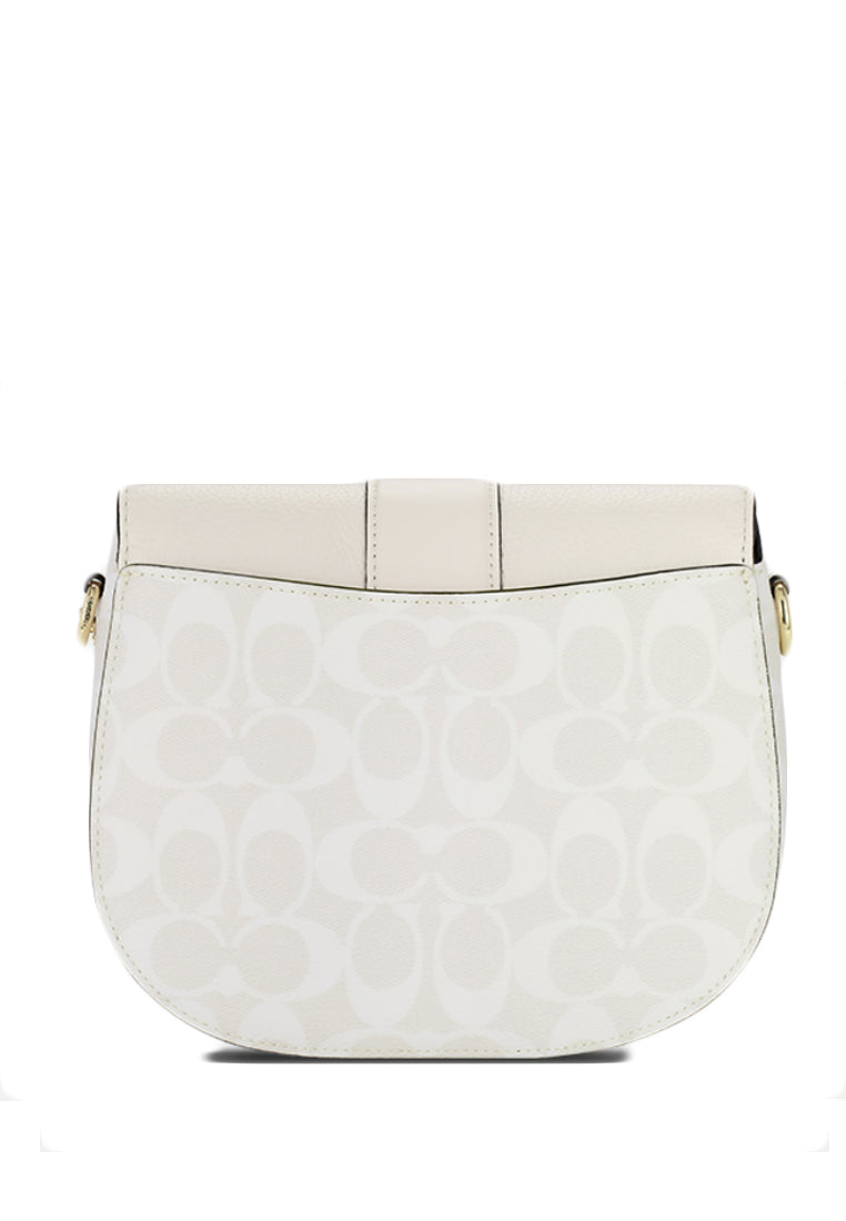 Coach Georgie Saddle Bag In Signature Canvas - White