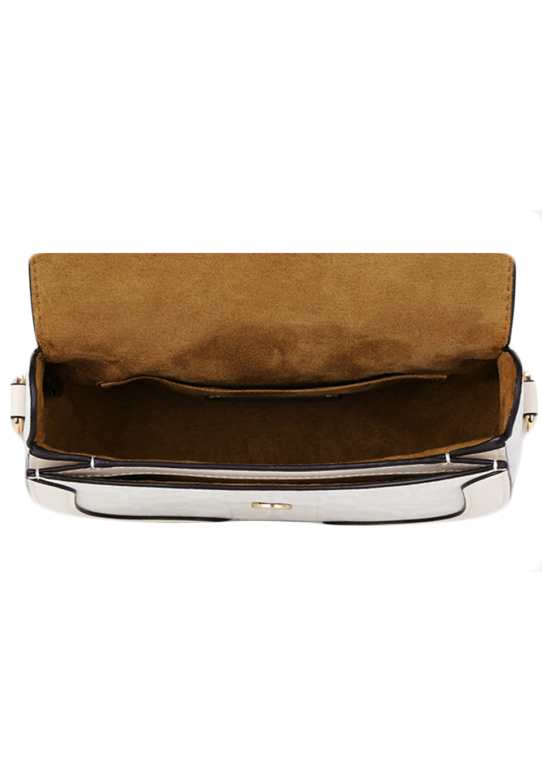 Coach Georgie Saddle Bag In Signature Canvas - White