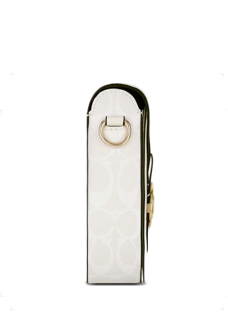 Coach Georgie Saddle Bag In Signature Canvas - White