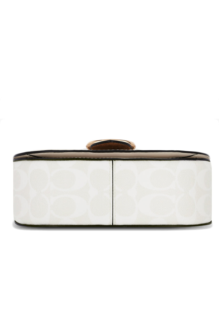 Coach Georgie Saddle Bag In Signature Canvas - White