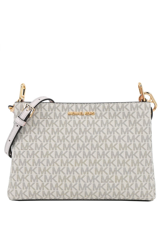 Michael Kors Trisha Medium Logo Crossbody Bag - Vanilla