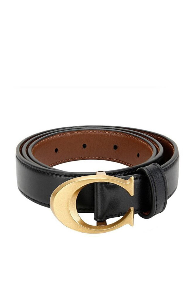 Coach Signature Buckle Belt 25MM Black (Gold) – Haute Style