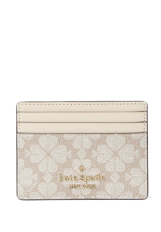 Kate Spade Signature Spade Flower Small Slim Card Holder - Dark Beige