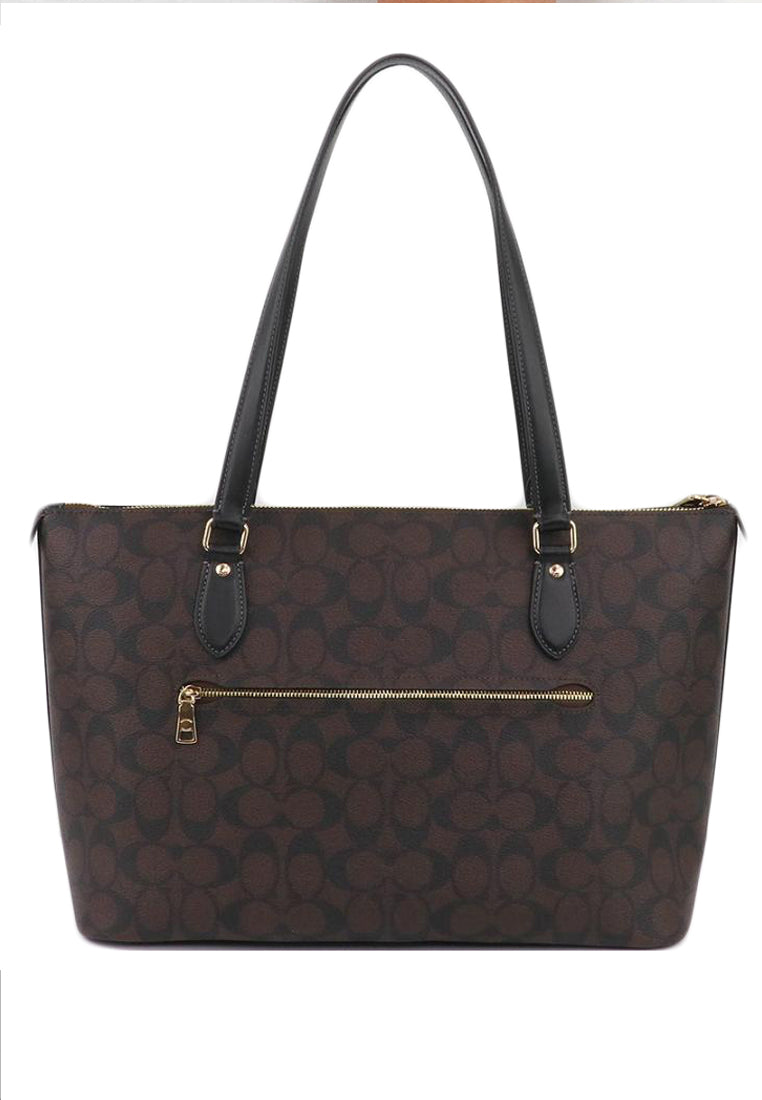 Coach Gallery Tote In Signature Canvas - Dark Brown